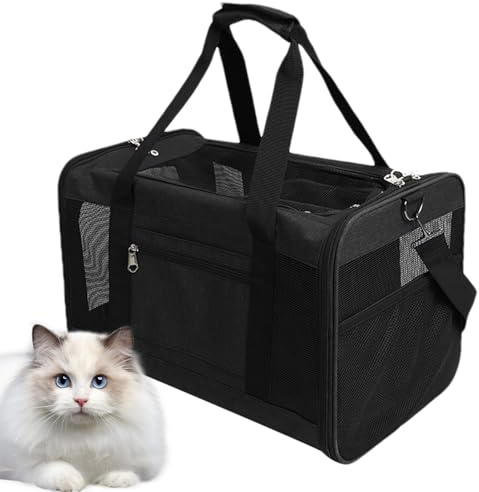Transportín para Mascotas | Bolso Portátil Plegable Y Suave para Gatos,Mochila Portagatos Transpirable para Exteriores Picnic Camping Playa Compras Senderismo Salidas Al Aire Libre