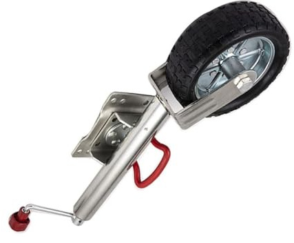 OTQEFTN Beach Wheel Trailer Jack - Boat Trailer Jack - Trailer Jack Wheel, Heavy-Duty Trailer Jockey Wheel Bracket, Capacity 540kg, Bolt-On Swivel Tongue Jack, 20cm Steel Shaft Ring Rubber Wheel