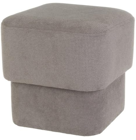 CASASELECCION Puff Cuadrado de Madera tapizado en Tela 100% poliéster de Color Gris. Soporta 100 kg. Medidas: 40x40x40 cm.