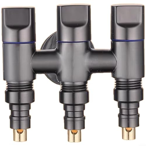 Fauhapyway Control independiente del grifo del ángulo de salida triple de la válvula del desviador del agua de tres vías del acero inoxidable y interfaz multi (D)