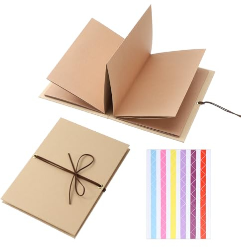 SHENLIU Mini Fotoalbum 6 Inch, Kleines Fotobuch zum Selbstgestalten, 21x15cm Scrapbook Album Klein Kraftpapier Fotobuch zum Einkleben DIY Scrapbook für Abschluss Geschenk Hochzeit Valentinstag