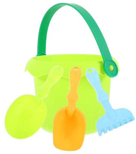 Veemoon Ensemble de Plage pour Garçon et Filles 3 Pièces Seau Vert 0754-4 Pelle Colorée Aléatoire Sable Extérieur Bac à Sable Pelles de Plage Adaptées Enfantins Couleur Couleur Aléatoire