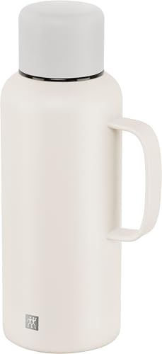 ZWILLING THERMO PLUS Thermoskanne 1,2 l, bis zu 24 Std. heiß/kalt, doppelwandig, Edelstahl Thermosflasche, auslaufsicher, spülmaschinengeeignet, Anti-Rutsch-Boden, Cream