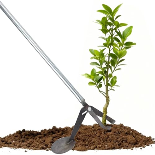 Cepillo de deshierbe resistente y extractor de árboles, herramienta de jardín con mango de acero para una eliminación eficaz de árboles pequeños y tocones, ideal para levantar raíces poco profundas
