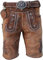 Alpenlife Kurze Herren Lederhose mit Gürtel, Braun, Speckig, Antik Look Leder, Oldtimer (Gr.54)