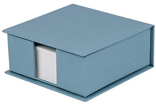 Rössler SOHO Zettelkasten | Notizzettel-Box | Schreibtisch-Organizer | Büro-Zubehör | Schreibtisch Deko | Homeoffice Ausstattung | 110x46x110mm | 1 Stück | Farbe: Blau | Denim