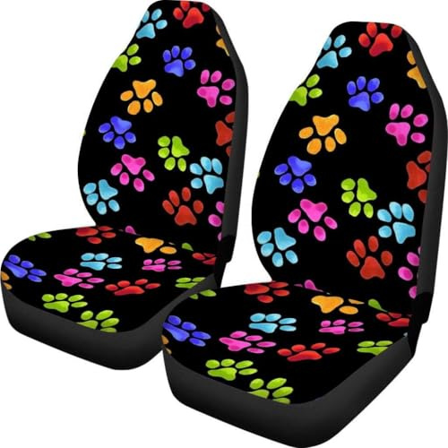 Buybai Car Seat Cover Comfortable Leather Seat Cushion Front Seat Covers,Vehicle Seat Protector Fit Most Vehicle, Cars, Sedan, Truck, SUV, Van with Full Back Support (Colorful)