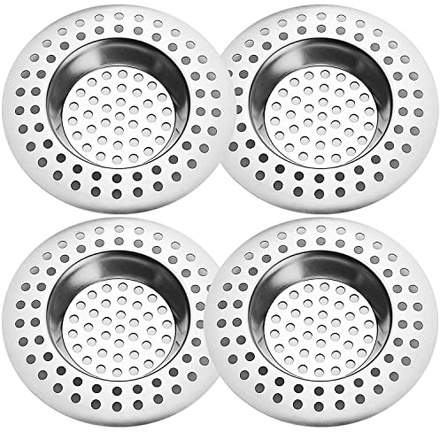 Tomario Tapón colador de fregadero de cocina de acero inoxidable, filtro estándar protector de drenaje para pelo/alimentos para baño, cocina, ducha (diámetro exterior 7,5 cm, diámetro interior 3,6 cm,