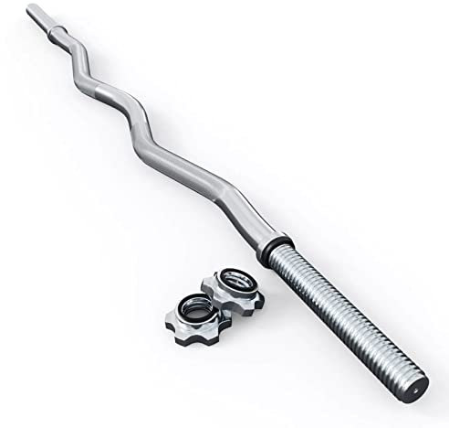 K-Sport: 120cm SZ-Stange mit Sternverschlüssen | 6 kg Curlstange gerändelten | SZ Curlhantelstange ø 30mm | bis 150kg belastbar | ideal für dein Home Gym