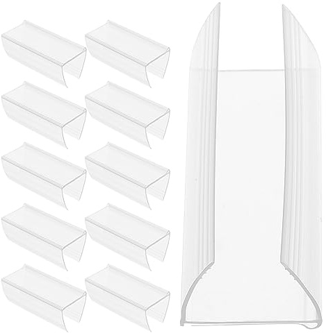 NUOBESTY 30 scaffali mobili porta etichette in plastica trasparente porta etichette prezzo per morsetti etichette prezzo titolare etichetta display per supermercato scaffale in legno