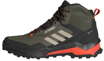 adidas Herren Terrex AX4 Mid Gore-TEX Hiking Shoes Wanderschuhe, Olive Strata/Wonder Beige/Core Black, 46 EU