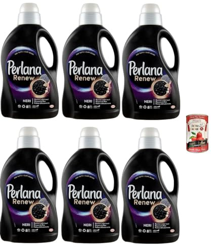 Perlana Renew Lana Black - Detergente para lavadora para ropa negra y oscura, renueva y protege la intensidad del color + Italian Gourmet pelati 400 gr