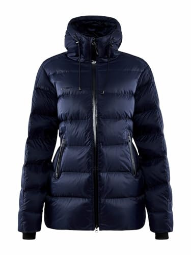 Craft ADV EXPLORE DOWN JACKET | Daunenjacke Damen S | Blaze | Verstellbare Kapuze und hohem Kragen | Wasserabweisende Winterjacke Damen | Winddichter Daunenparka Damen