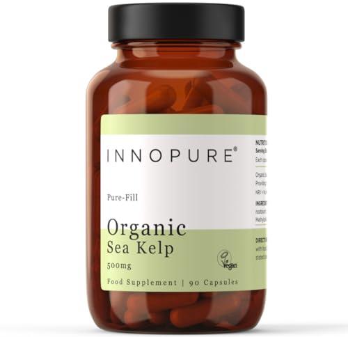 INNOPURE Organic Sea Kelp 500mg – Pure-Fill (No Fillers or Binders), 435mcg of Iodine Supplement per Capsule, Soil Association Certified, UK Made, 90 Capsules (3 Month Supply)