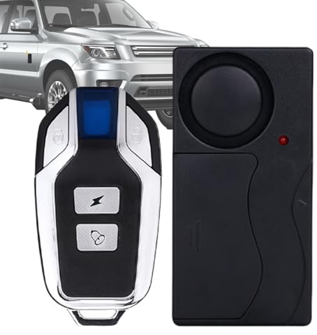 Vibration Alarm, Portable Sensor, 3.34x1.69 inches, Waterproof Trailer Air Horn, Long Lasting Battery, Garage Door Security for Outdoor, Vehicle Protection, Black and White