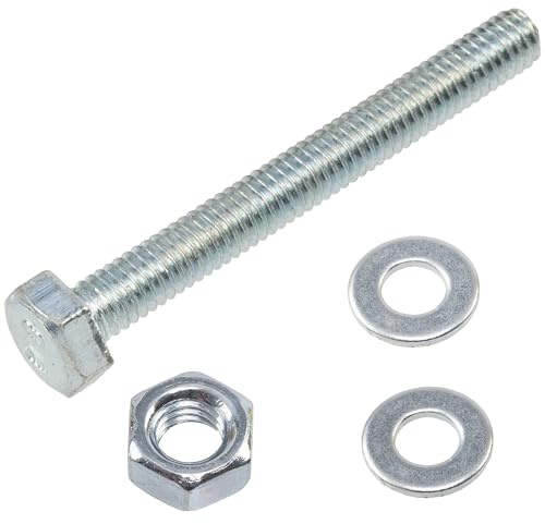 AERZETIX - Juego de 25 tornillos M4x35 mm con cabeza hexagonal + 50 arandelas M4x8 mm + 25 tuercas hexagonales M4 para bricolaje y fijación ligera | en acero