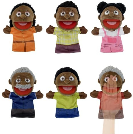 Black Hand Puppet – Fabric Creature Figure, Plush Toy, Palm Animation, Creative Imaginative Learning, Puppet Theater Performance, Home School Craft Activity Set | Soft Dolls for Daycare Bedtime Play