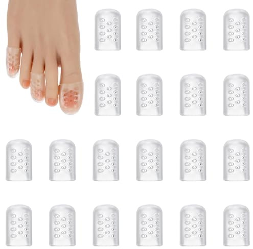 RVYEIOP 20 Pezzi Protettori per Dita dei Piedi Trasparenti, Coperture per Dita dei Piedi Elastiche in Silicone, Separatori per Dita dei Piedi per Vesciche, Unghie Incarnite e Dolore