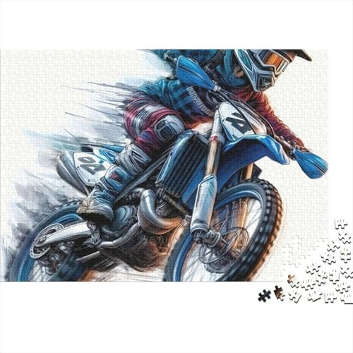 Rompecabezas 1000 Piezas Cartón Reciclado Acción Piloto Motocross Adultos Velocidad Juego Educativo Decoración Pared Regalo Inauguración Casa Reuniones 70x50cm