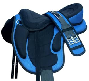 Aces Equine Selle Freemax pour cheval à usage général - Couleur bleue - Taille : siège de 40,6 cm et 43,2 cm disponibles (bleu, 40,6 cm)