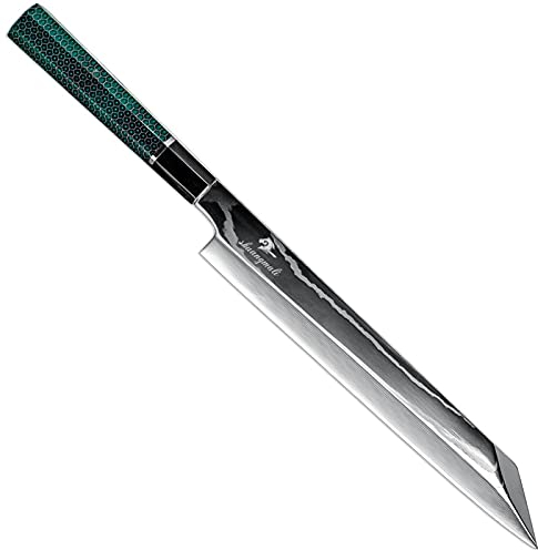 WERWER 10 pollici Filetteting Sushi Coltello Damasco Giapponese Coltelli da cucina Multi Funzione Cuoco Sushi Stringing Cleaver Salmone Sashimi Knife Knife Knife