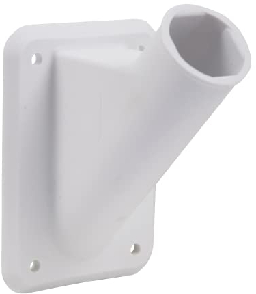 Alberts 635190 Support Mural pour mât de Drapeau | PVC, Blanc | 126 x 88 mm | Ø du Tube de réception 30 mm