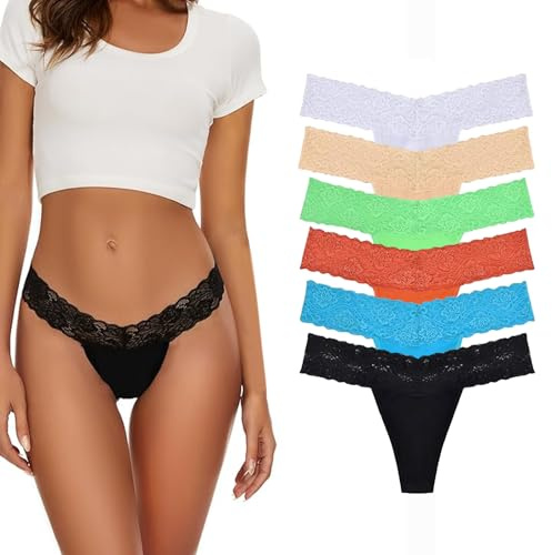 Evolyline stringtrosor & tangas för kvinnor bomull string damer tangas damer sexig tanga set tanga spets tanga bomull damer för kvinnor trosor damer tanga spets string damer underkläder flerpack
