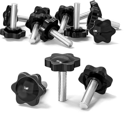 ORTAVA 10 Stück Sterngriffschraube, Schrauben mit Griff M8x30mm, Rändelschraube, Sternkopfschraube, Sterngriffmutter, Klemmknopf für Werkzeugmaschine, Maschine(Schwarz)