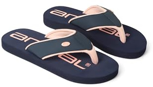 Animal Marti Womens Flip-Flops - Lightweight Slip-on Sandals with Comfortable EVA Sole - Spring Summer Casual, Beach, Pool, Swimming & Walking Navy Adult Shoe Size 6