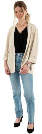 Onlsiesta 3/4 Open Linen Bl Blazer Tlr, Moonbeam, 36 | kavaj