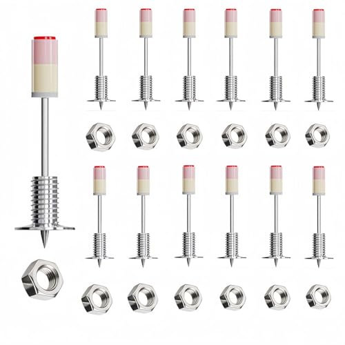 200 Pièces Clous Filetés pour Cloueur Beton - Kit Complet avec Écrous M8, Mini Clous, Rivet, Loutil Parfait pour Mini Pistolet à Clous Manuel, pour Fixation Murale et Réparation