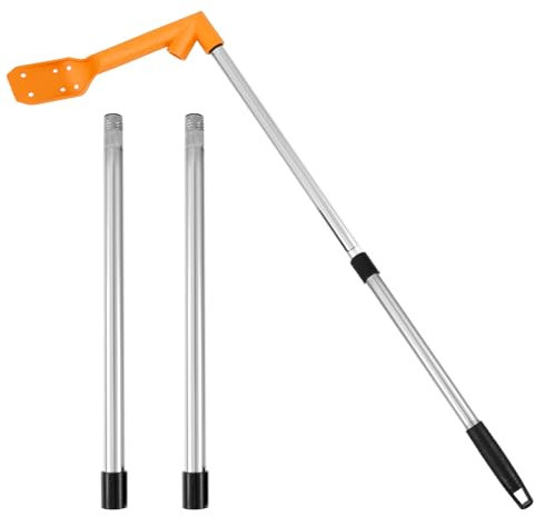 Harupink Dachrinnenreinigungswerkzeug Einstellbar Dachrinnenreiniger mit 4 Teleskopstiel,Kombination bis 2.2m,Rostfrei Ergonomisch Rinnenreiniger Dachrinnenbürste für Blättern Fenstern Fallrohrdächern