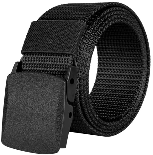 flintronic Arbeitsgürtel Herren, Gürtel Nylon Canvas Belt, Taktischer Gürtel, Verstellbarer Nylon Stoffgürtel, mit Schnellverschluss/Keine Metallschnalle, Schneller Pass durch die Flughafensicherheit