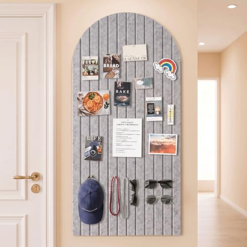 Tablero de corcho grande, tablón de anuncios grande, bordes redondos, pared de corcho de fieltro, 0,9 cm de grosor, pizarra fotográfica plegable con cinta adhesiva, fieltro autoadhesivo, agujas de