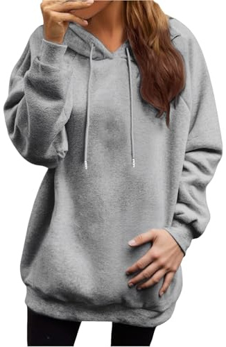 Générique Lång tröja för kvinnor i plusstorlek långärmad tröja chic | Huvtröja dam minimalistisk överdimensionerad jacka lätt kofta ledig kappa vinter varm komfort