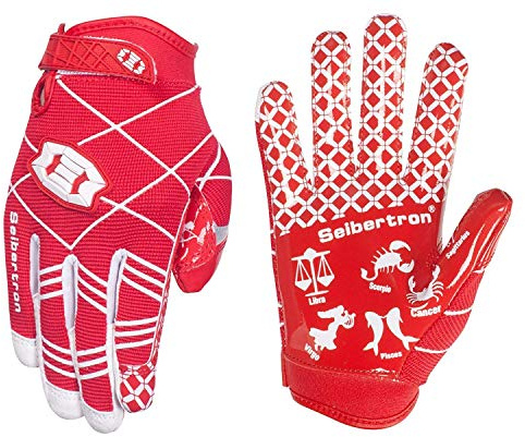 Seibertron Pro 3.0 Elite ultra-stick sport mottagare handske amerikansk fotbollshandskar Red Youth L