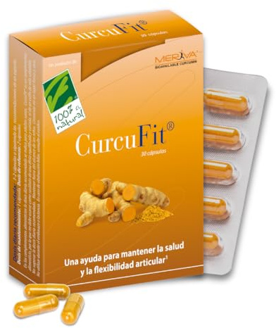 CurcuFit® - 1000 mg Curcumina Meriva® Concentrada - Multiplica x30 la Absorción - Antiinflamatorio Natural - 30 Cápsulas - Cúrcuma en Cápsulas - Mejora la Salud Ósea y Articular