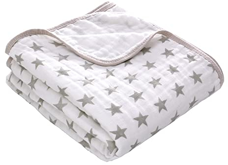 Musselin Babydecke Sommer für Babys Kinder dünne atmungsaktive Sommerdecke Puckdecke Baumwolle Mädchen Junge 110x150cm