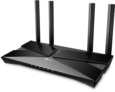 TP-Link Archer AX20 Wi-Fi 6 WLAN Router (1201 Mbit/s 5 GHz, 574 Mbit/s 2,4 GHz, 4 × Gigabit LAN-Ports, 1×USB 2.0 Port, WPA3, kompatibel mit Alexa, Tether APP), schwarz