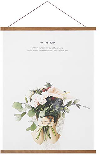 Miaowater Magnetic Poster Frame Hanger,12x16 12x18 12x20 12x24 Light Wood Wooden Frames Hangers for Photo Picture Art Canvas Print Artwork Wall Hanging Teak Wood 12''