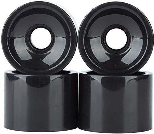 POFET Longboard Skateboard Roues 60 x 45 mm 78A, Roues de Rechange également pour Cruiser Pennyboard Waveboard Snakeboard, idéales pour Les débutants, Lot de 4, Noir