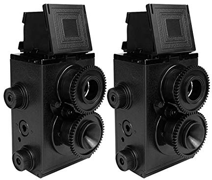 DEVMO Juego de 2 piezas de cámara Lomo Recesky TLR de 35 mm para bricolaje Lightnes Classic Retro Holga Lomo Recesky