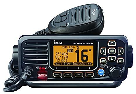 Icom IC-M330 Ultra Compact VHF Marine Transceiver Without GPS - Black