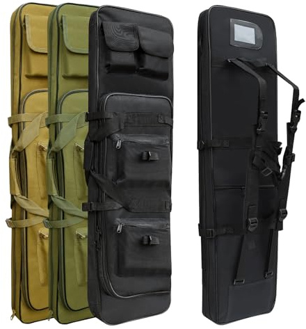 RUBY.Q 32/37/46 Rifle Bag, Black/Khaki/Green Tactical Long Rifle Backpack, Portable Shotgun Case for Firearm Storage and Transportation, Suitable for Outdoor Hunting Shooting (37 Black)