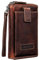 STILORD 'Kieran' Reisebrieftasche Leder Reise-Geldbörse mit Handyfach Handgelenktasche viele Fächer XL-Brieftasche RFID-Blocker Echtleder Vintage, Farbe:Salerno - braun