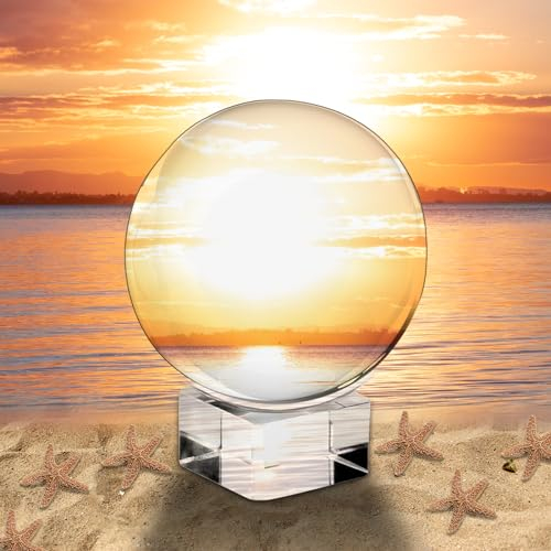 80mm Glaskugel Kristallkugel mit Ständer: Nizirioo K9 Klare Glaskugel, Fotografie-Klare Kristallkugel Fotokugel Wahrsagerkugel, Transparente Kugelkugel-Linsenkugel für meditationsheilende Posierhilfen