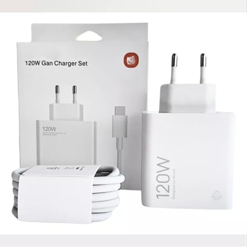 Xiaomi 120 W snabbladdare med USB C 6A Turbo-kabel laddare och kablar för Xiaomi 14 Ultra, 13T, 13 Ultra, 12T, 12, 12Pro, 11T Pro, Redmi Note 13, 11S, 10 Pro, Mi 11Pro