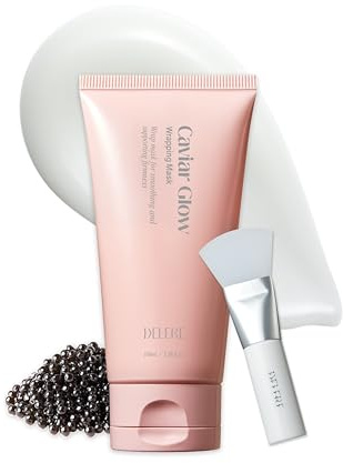 Delere Caviar Glow Collagen Wrapping Mask | Korean Peel Off Face Mask for Glowing Skin and Visible Skin Tightening, 3.4oz