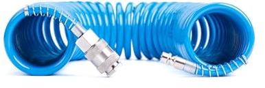 Tuyau en spirale pour air comprimé en polyuréthane Ø 5,5 x 8 mm longueur 5 m avec raccords à raccord rapide