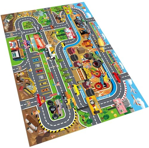 WFKKMEQ Tappeto Auto, Tappeto da Gioco per Bambini Antiscivolo Tappetos Stradale Tappetinos per Giochi Tappetino da Gioco per Bambini Soggiorno e Camera da Letto (50x80cm)